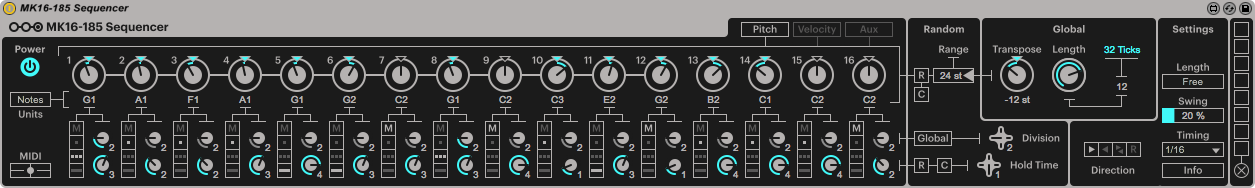 MK16-185 Sequencer | Version 1.0.1